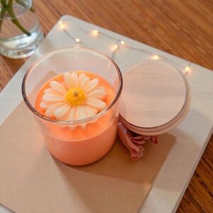 Orange Floral Scented Candle- coconut mango